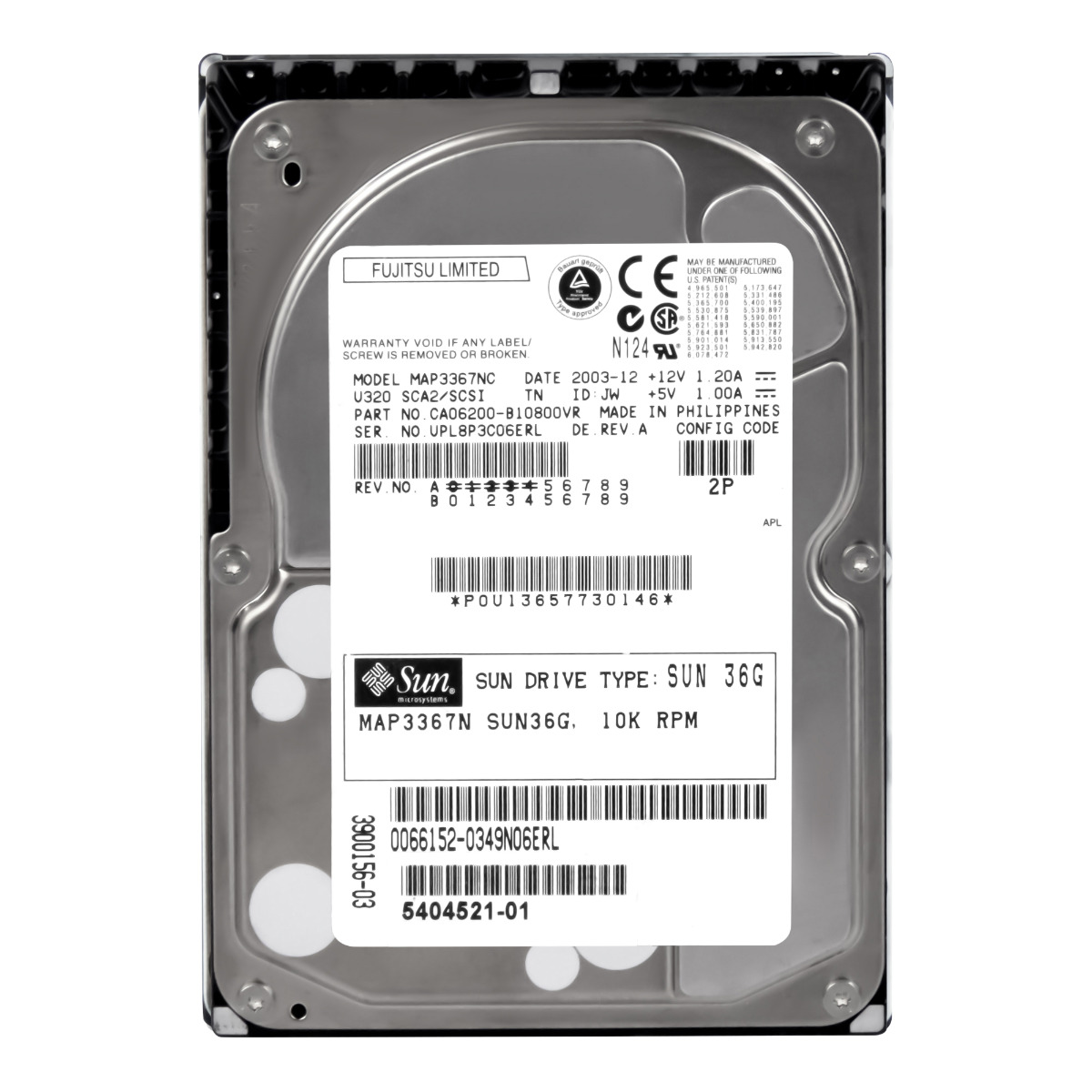 SUN 3900156-03 36 Go 10K 8 Mo SCSI U320 3,5'' MAP3367NSUN36G