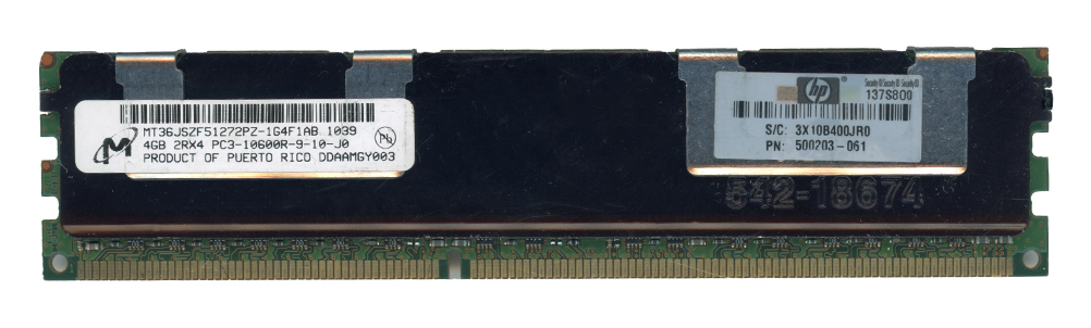 MICRON 4 Go DDR3 2Rx4 PC3-10600R 1333 MHz MT36JSZF51272PZ-1G4F1 ECC REGISTERED