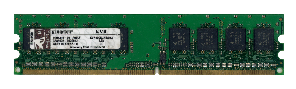 KINGSTON 512MB DDR2 PC2-3200U 400MHz KVR400D2N3/512 9905315-051.A00LF Non-ECC