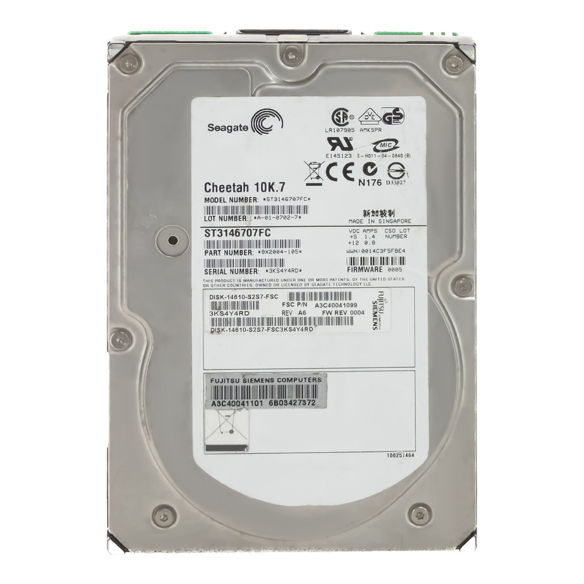 FUJITSU A3C40041099 146 Go 10K 8 Mo FC 3,5'' ST3146707FC