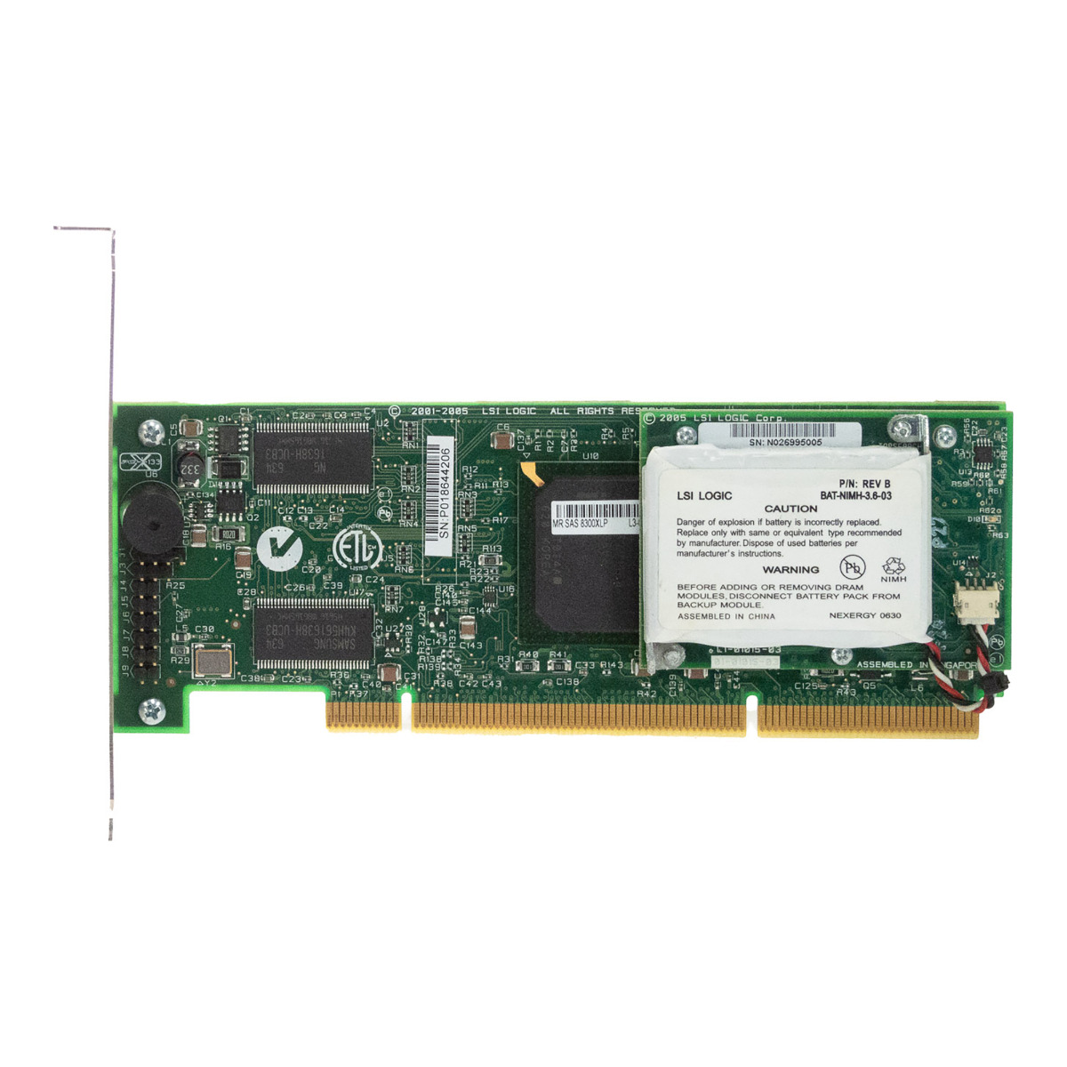 LSI LOGIC MEGARAID MR SAS 8300XLP Zéro-Canal RAID ZCR SAS/SATA II Carte PCI-X + BBU