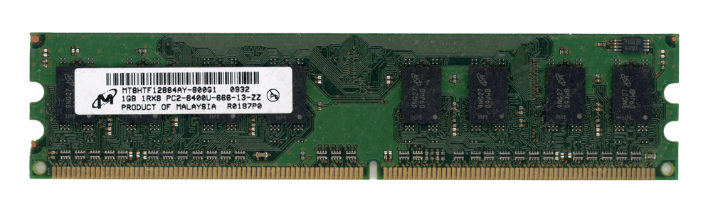MICRON 1GB DDR2 PC2-6400U 800MHz MT8HTF12864AY-800G1 Non-ECC