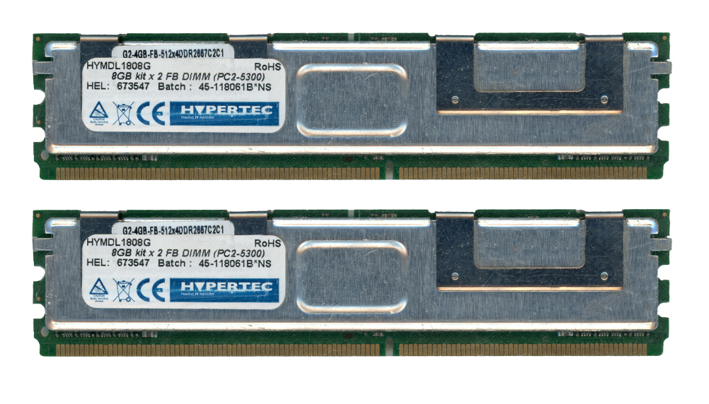 HYPERTEC 8 Go 2x4 Go DDR2 PC2-5300F 667 MHz HYMDL1808G ECC FULLY BUFFERED