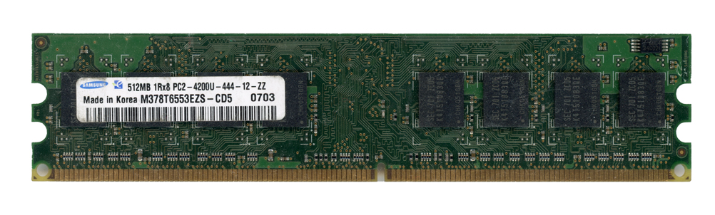 SAMSUNG 512MB DDR2 PC2-4200U 533MHz M378T6553EZS-CD5 Non-ECC
