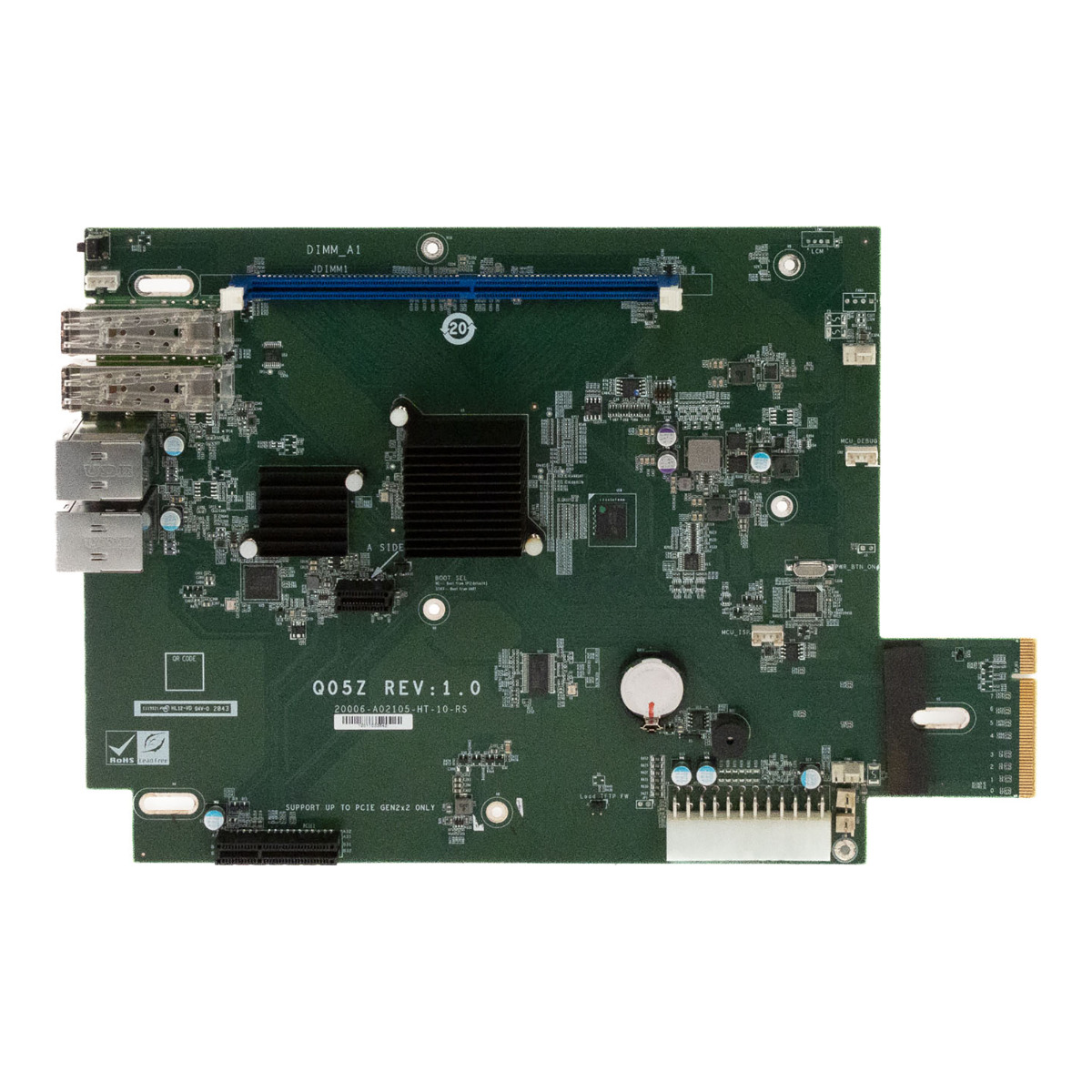 QNAP Q05Z REV:1.0 20006-A02105-HT-10-RS DDR4 PCIe SYSTEM BOARD