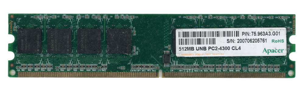 APACER 512MB DDR2 PC2-4300 533MHz 75.963A3.G01 Non-ECC