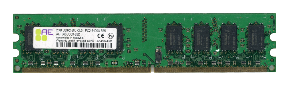 AENEON 2GB DDR2 PC2-6400U 800MHz AET860UD00-25D Non-ECC