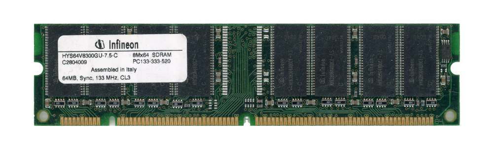 INFINEON 64 Mo SDRAM 133 MHz PC133 HYS64V8300GU-7.5-C Non-ECC