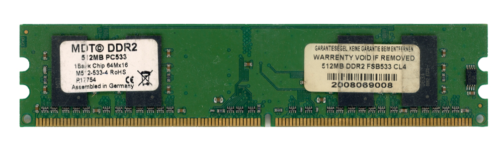 MDT 512MB DDR2 PC2-4200 533MHz M512-533-4 Non-ECC