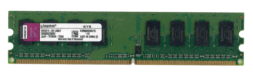 KINGSTON 1GB DDR2 PC2-6400 800MHz KVR800D2N6/1G 99U5315-051.A00LF Non-ECC