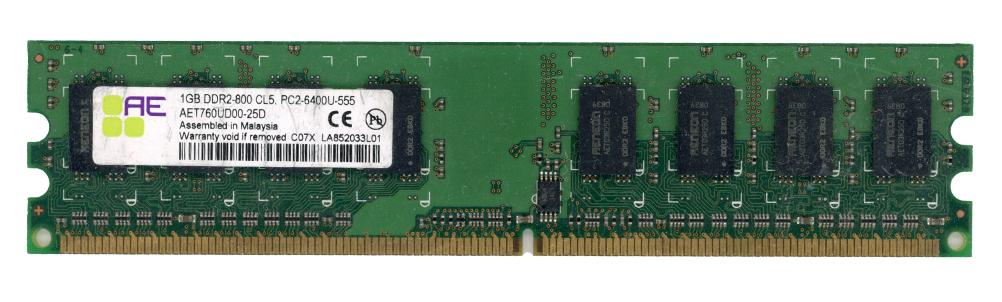 AENEON 1 Go DDR2 PC2-6400U 800 MHz AET760UD00-25D Non-ECC