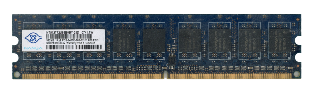 NANYA 512 Mo DDR2 1Rx8 PC2-6400E 800 MHz NT512T72U89B0BY-25D ECC NON TAMPONNÉ