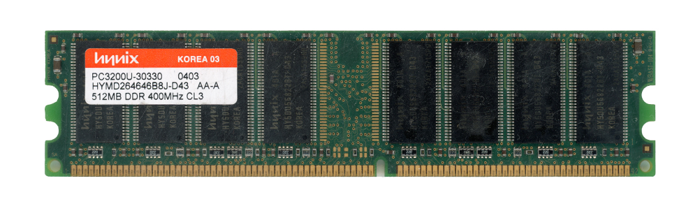 HYNIX 512 Mo DDR PC3200U 400 MHz HYMD264646B8J-D43 Non-ECC