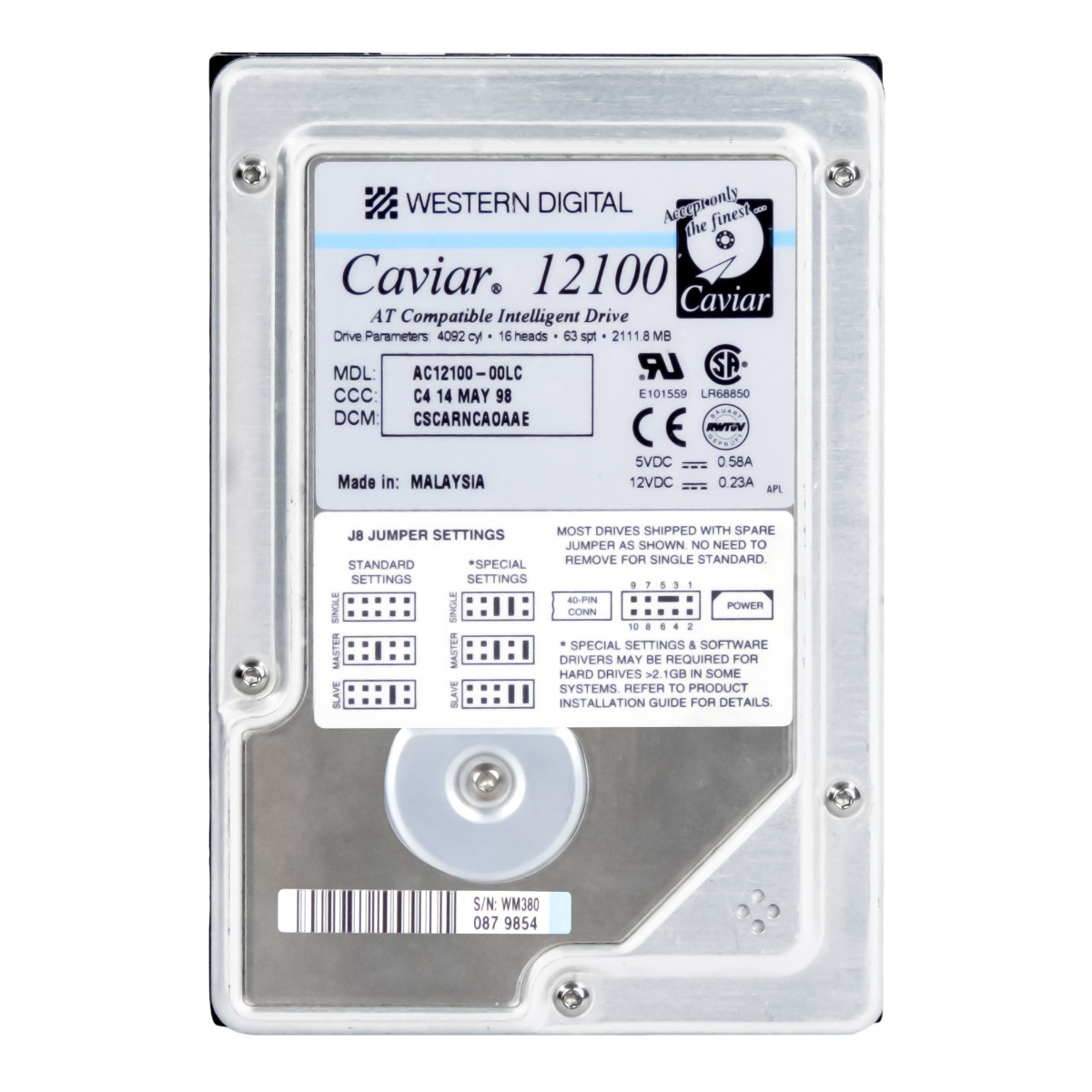 WD CAVIAR 12100 2,1 Go 5,4K ATA 3,5'' AC12100-00LC