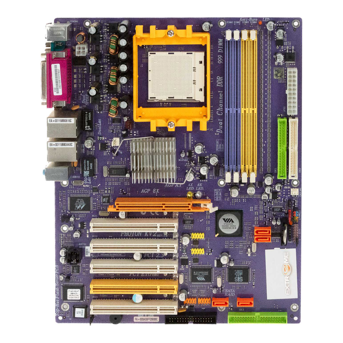 ECS PHOTON KV2 SOCKET 939 DDR AGP PCI SATA IDE FDD DUAL LAN ATX