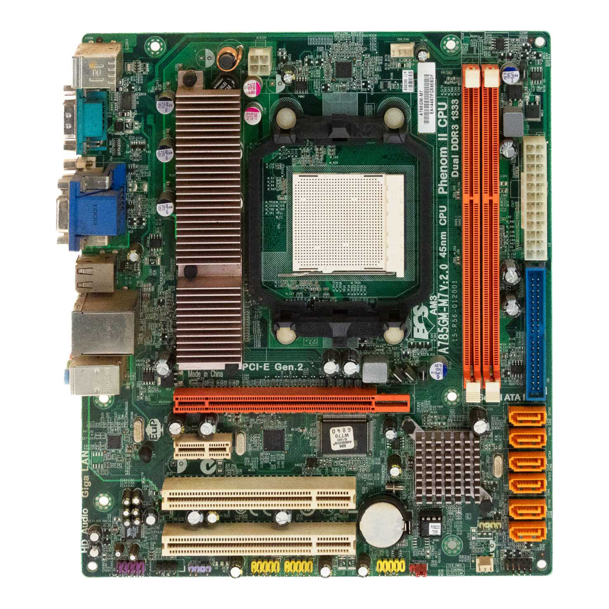 ECS A785GM-M7 SOCKET AM3 DDR3 PCIe PCI SATA IDE mATX