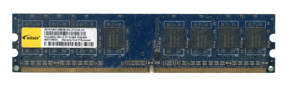 ELIXIR 512 Mo DDR2 PC2-6400U 800 MHz M2Y51264TU88B4B-25C Non-ECC