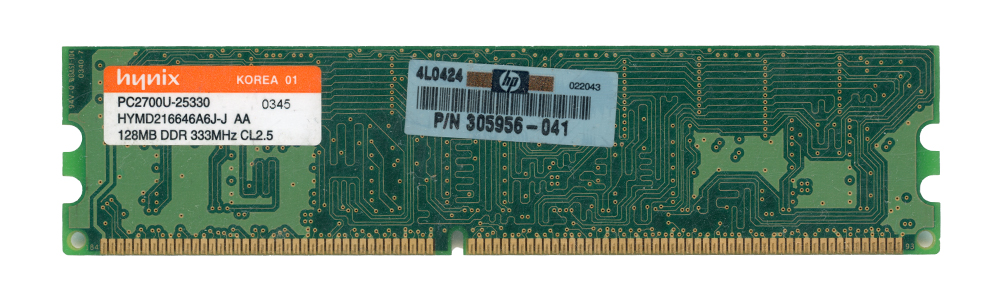 HYNIX 128 Mo DDR PC2700U 333 MHz HYMD216646A6J-J Non-ECC