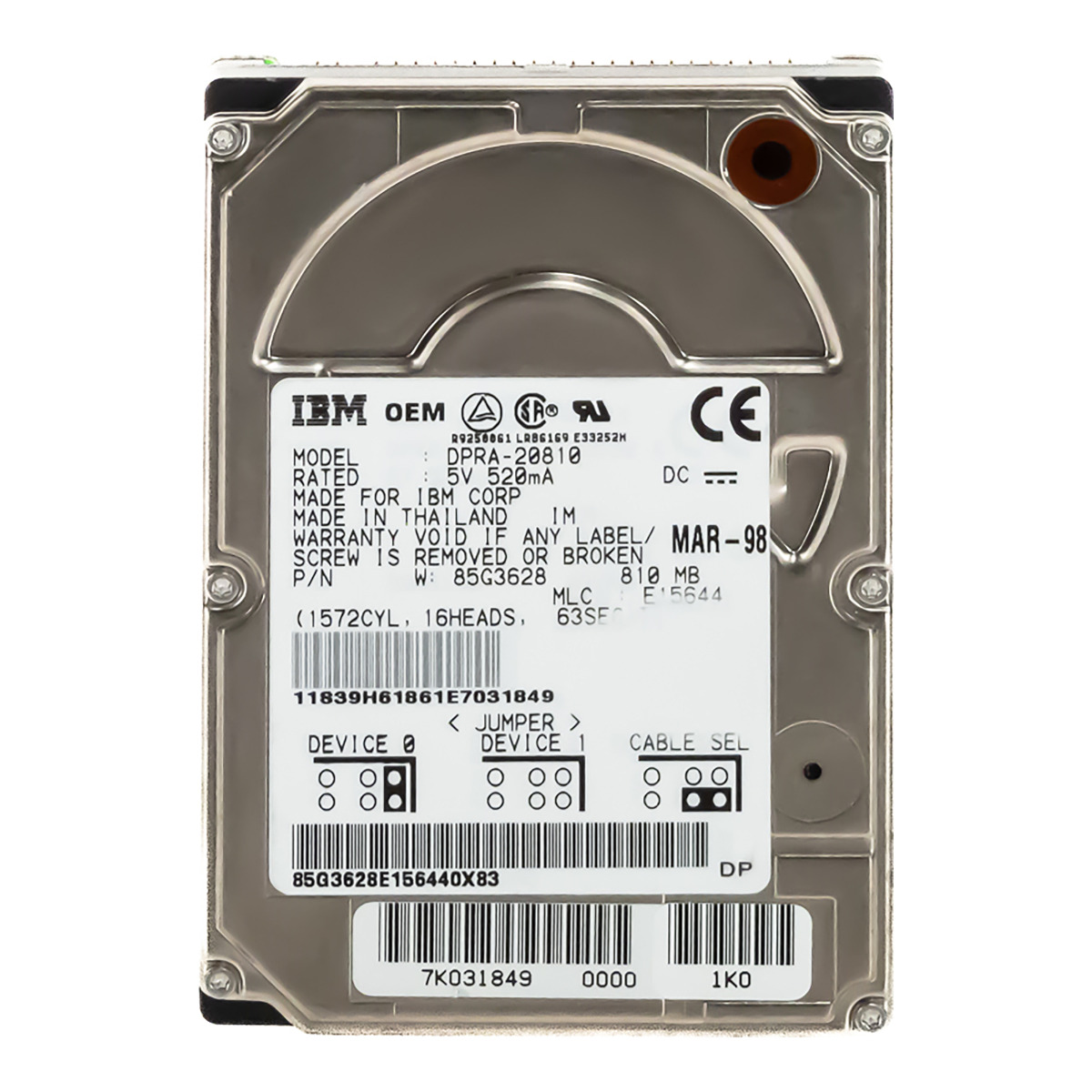 IBM TravelStar XP 85G3628 810 Mo 4,9K ATA 2,5'' DPRA-20810