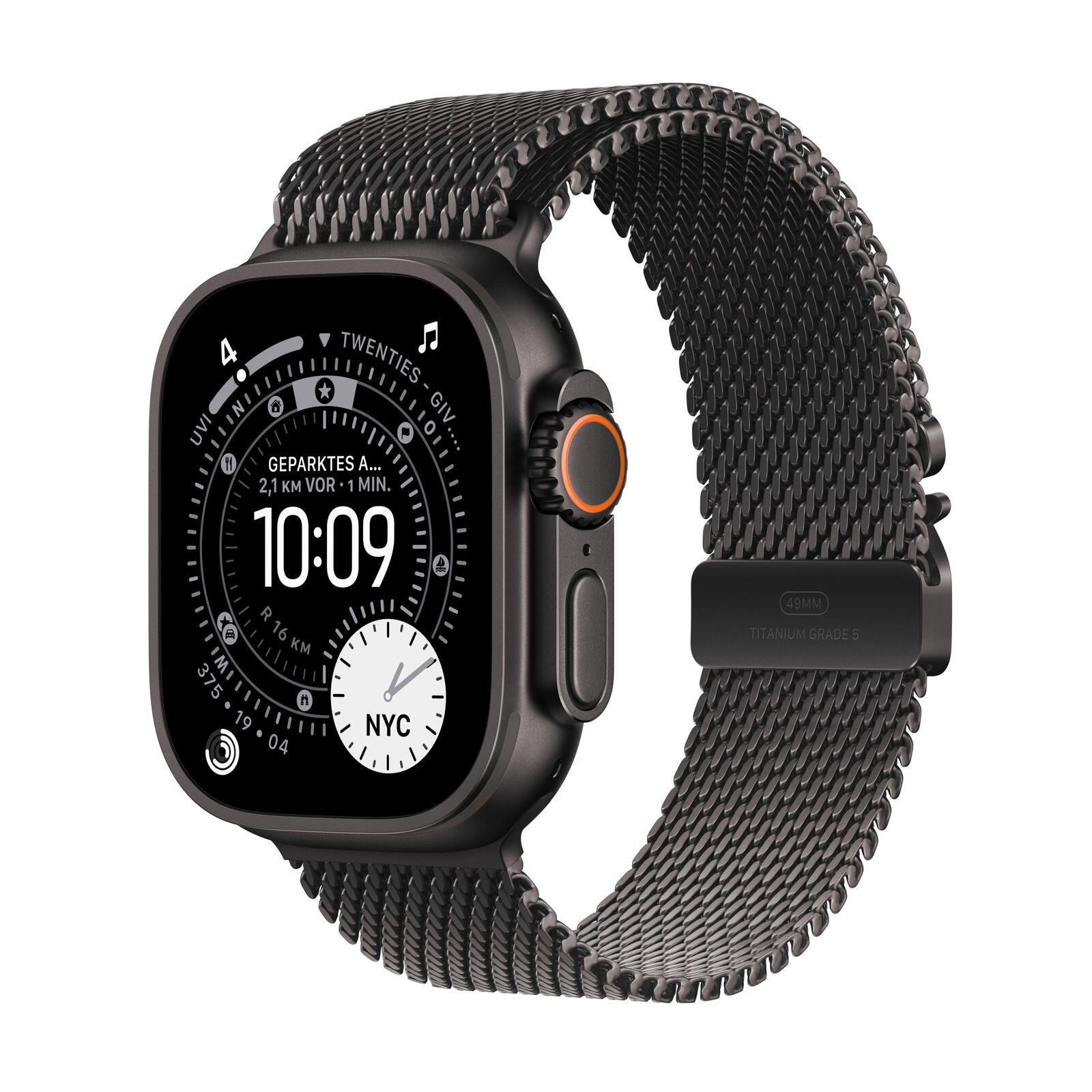 Apple Watch Ultra 3 Titane Noir (GPS + Cellular) 49 mm avec bracelet Milanais Titane Noir L