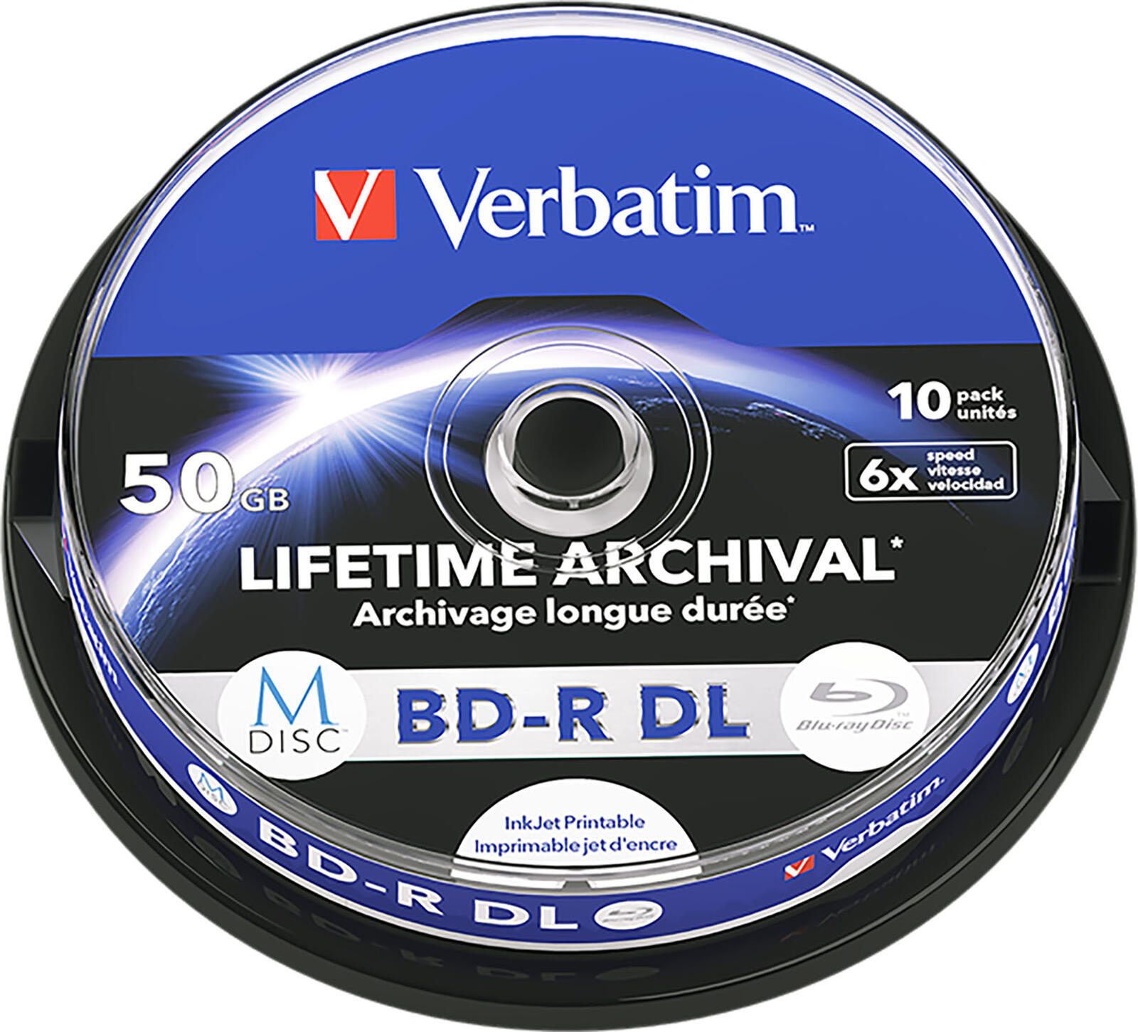 Verbatim Blu-Ray Bd-R DL 50GB - Lot de 10 en Spindel