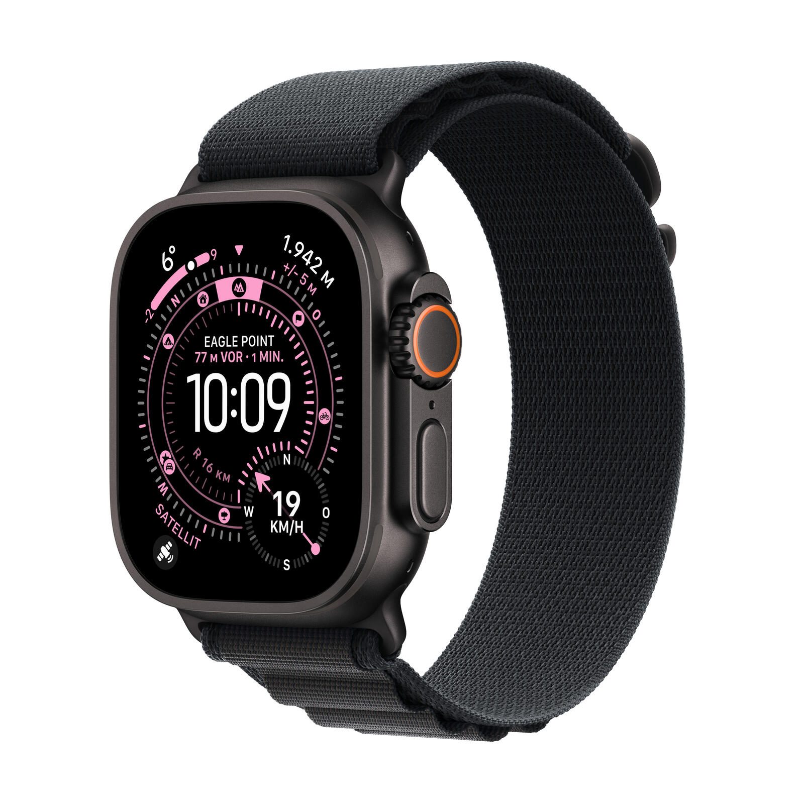 Apple Watch Ultra 3 Titane Noir (GPS + Cellular) 49 mm Bracelet Alpine Noir M