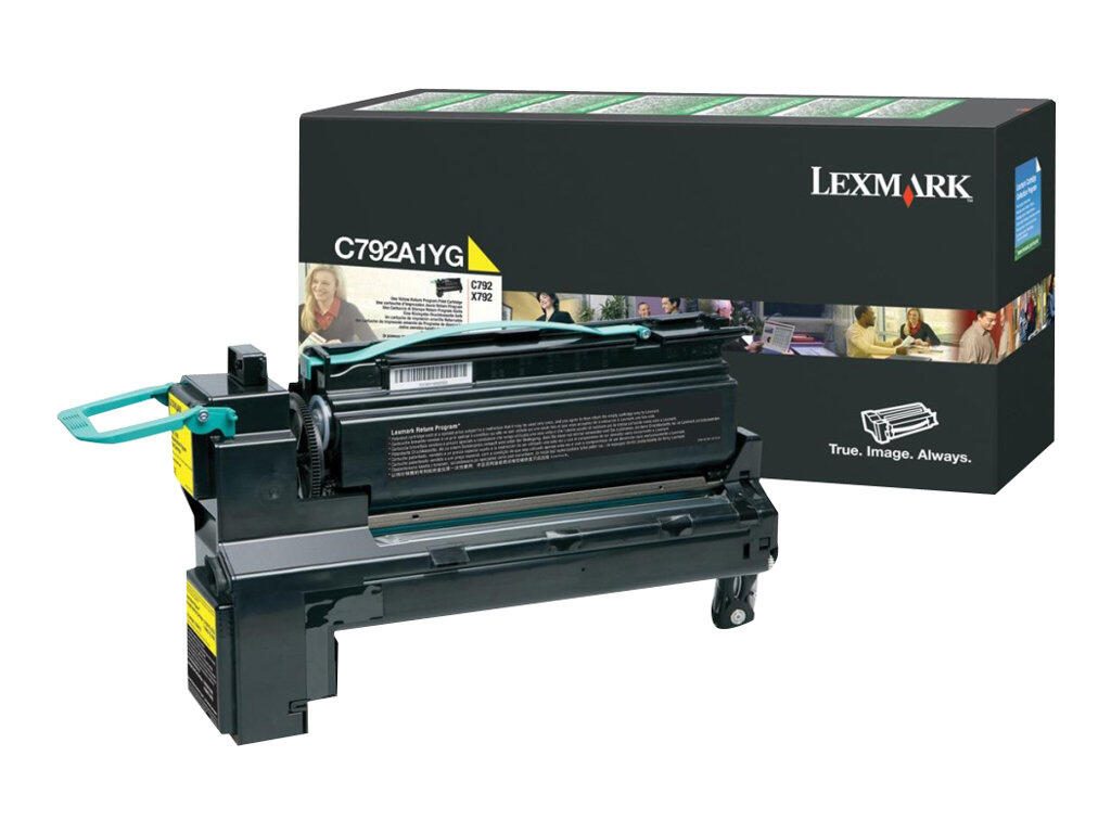Cartouche de toner Lexmark Original jaune 6 000 pages (C792A1YG) pour séries C792 et X792