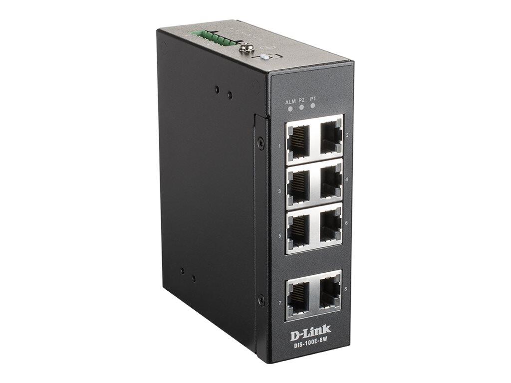 D-Link DIS-100E-8W, commutateur industriel non géré Layer 2 Fast Ethernet 8 ports
