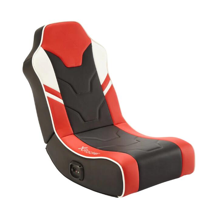 X Rocker Shadow 2.0 Floor Rocker - Siège au sol gaming pour enfants et adolescents avec système audio - noir/rouge