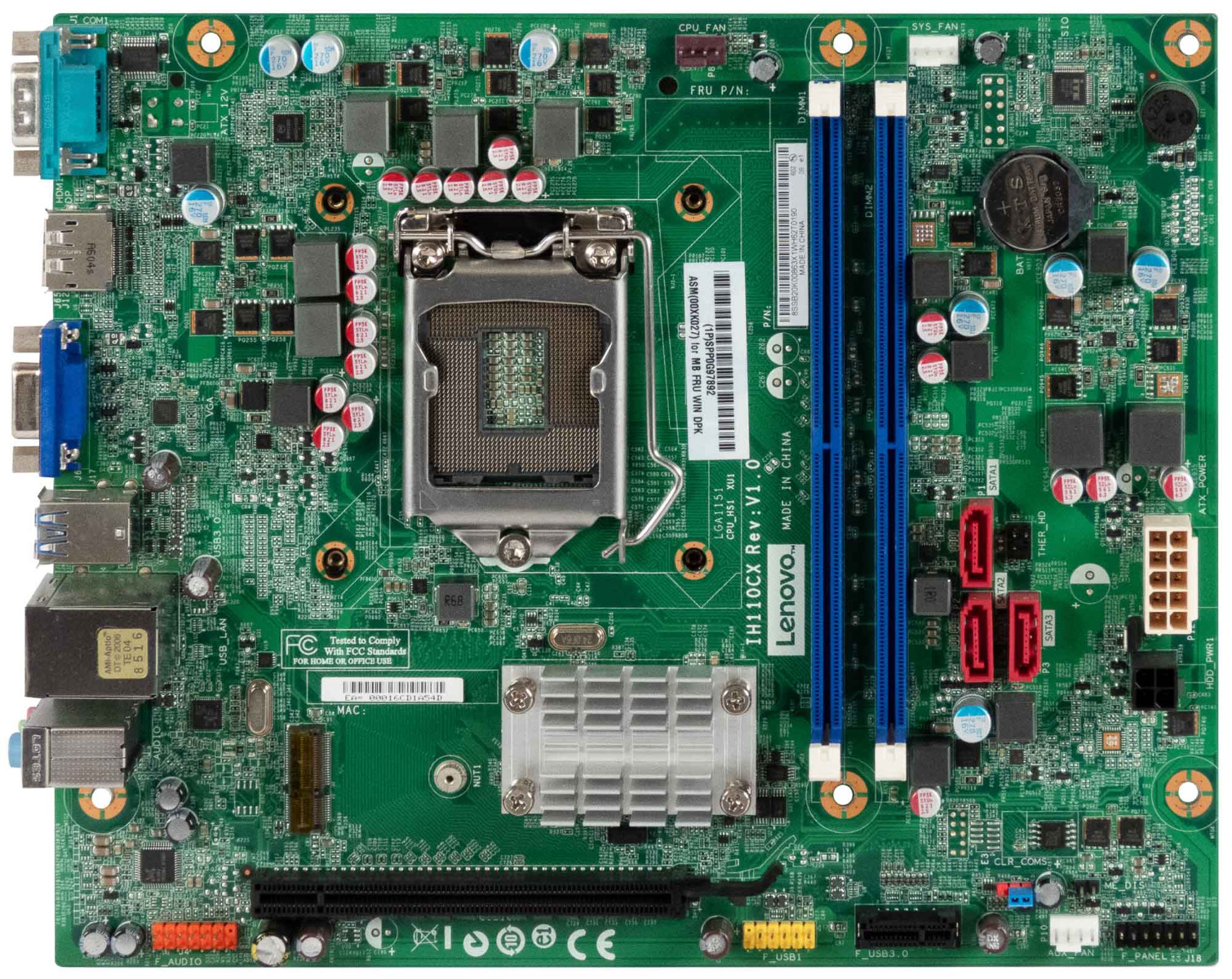 LENOVO IH110CX REV V1.0 CARTE MÈRE s.1151 DDR4 mATX S510 M4000e