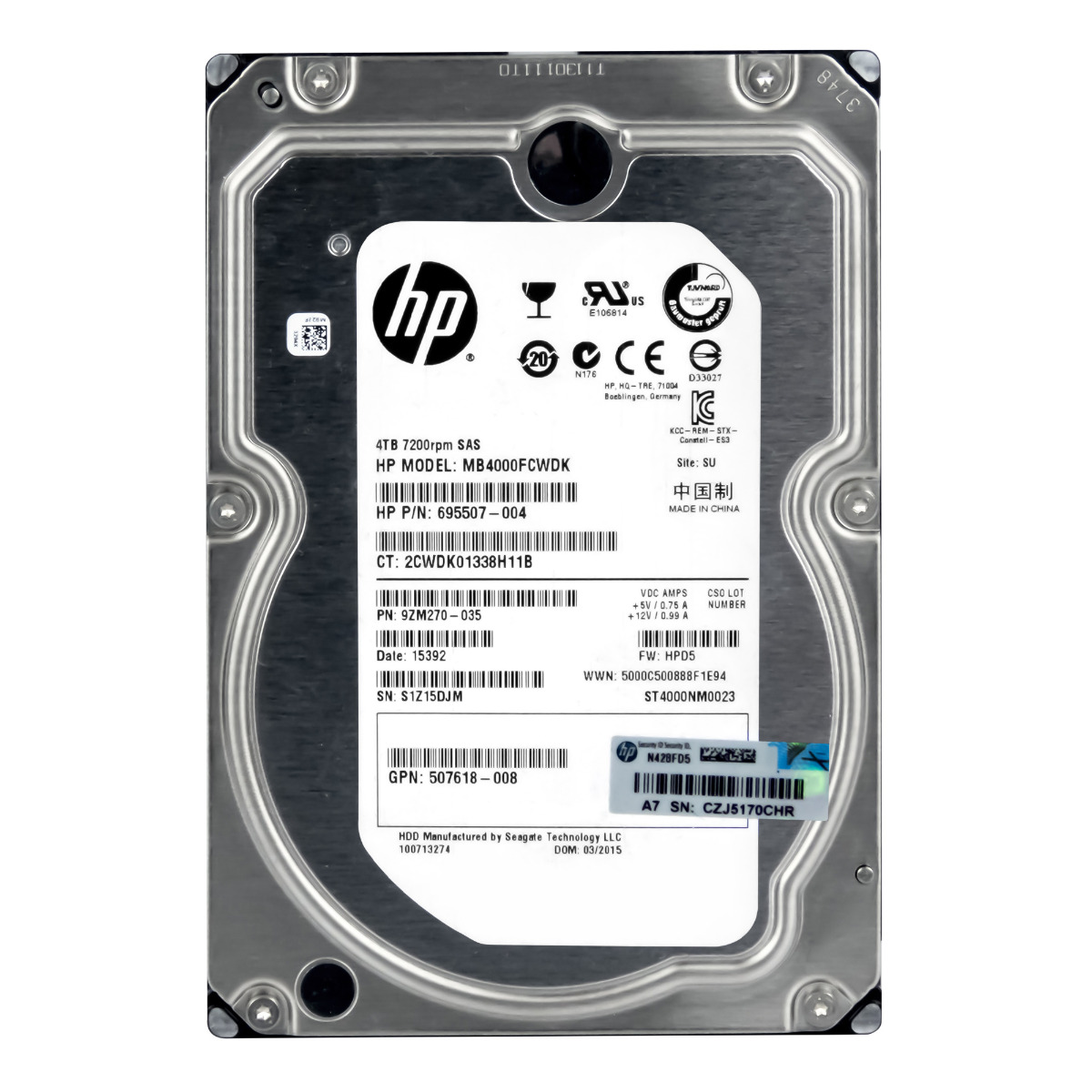 HP 695507-004 4 To 7,2K 128 Mo SAS-2 3,5'' MB4000FCWDK