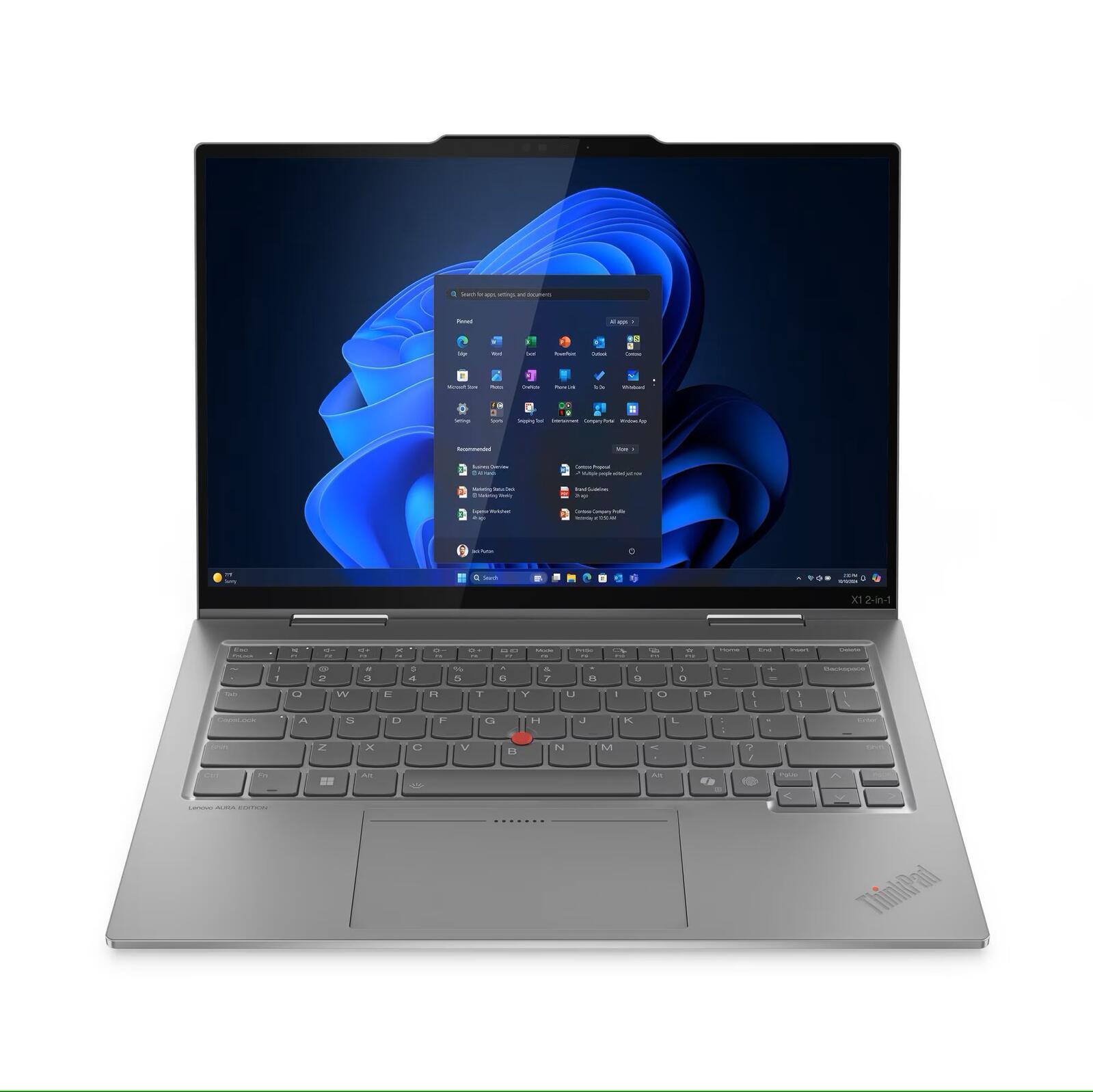 Ordinateur portable/tablette 2-en-1 Lenovo ThinkPad X1 35,6 cm (14 pouces) WUXGA Intel® Core™ Ultra 7 (Series 2) 258V 32 Go RAM 1 To SSD Allemand