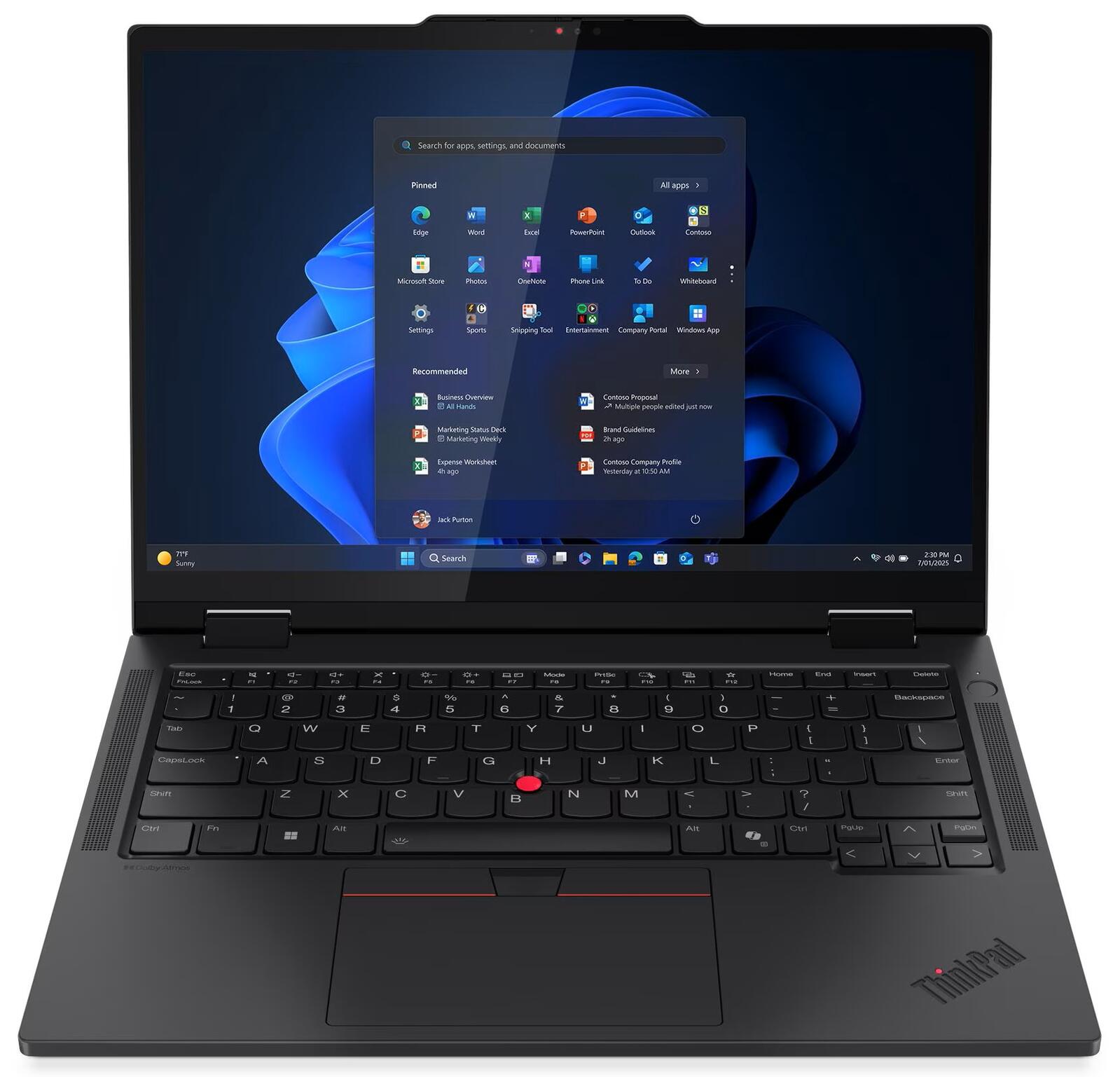 Ordinateur portable convertible Lenovo ThinkPad T14s 2-en-1 Gen 1 Intel® Core™ Ultra 7 255U 35,6 cm (14") 32 Go RAM, 1 To SSD, WUXGA, Intel® Graphics, Win11 Pro, tactile, 4G