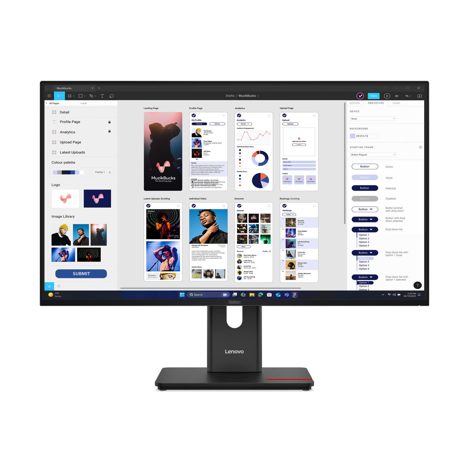 Lenovo ThinkVision T32UD-40 Écran Ultra HD 4K 81,3 cm (32") Ultra HD 4K (3840 x 2160 pixels), dalle IPS, 6 ms, 60 Hz, DisplayPort 1.4, HDMI 2.1