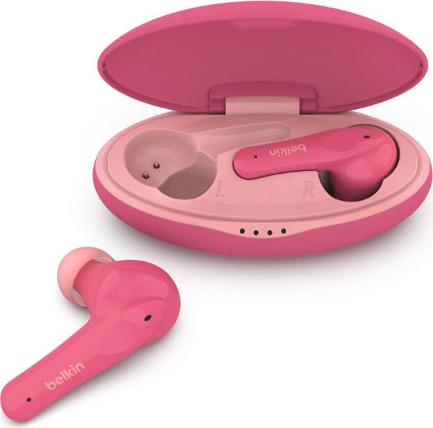 Belkin SoundForm Nano - Écouteurs sans fil intra-auriculaires pour enfants, rose