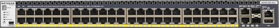 Switch Netgear M4300-52G-PoE+ (GSM4352PA) 48 ports Gigabit PoE+ empilable avec 4 ports 10G (alimentation 550W)