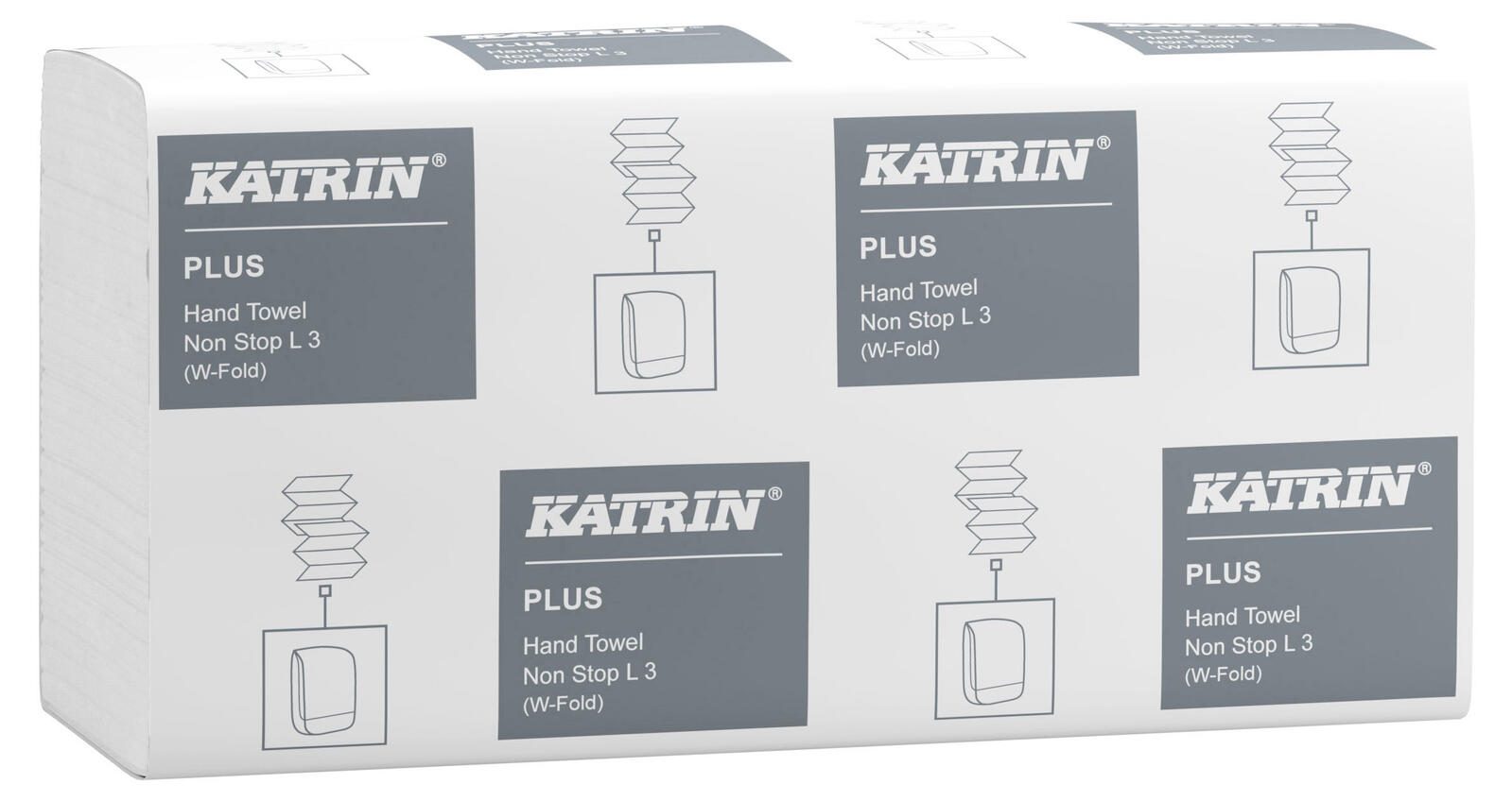 Essuie-mains en papier KATRIN® PLUS Non Stop L3 3 couches 1 paquet = 2 250 serviettes