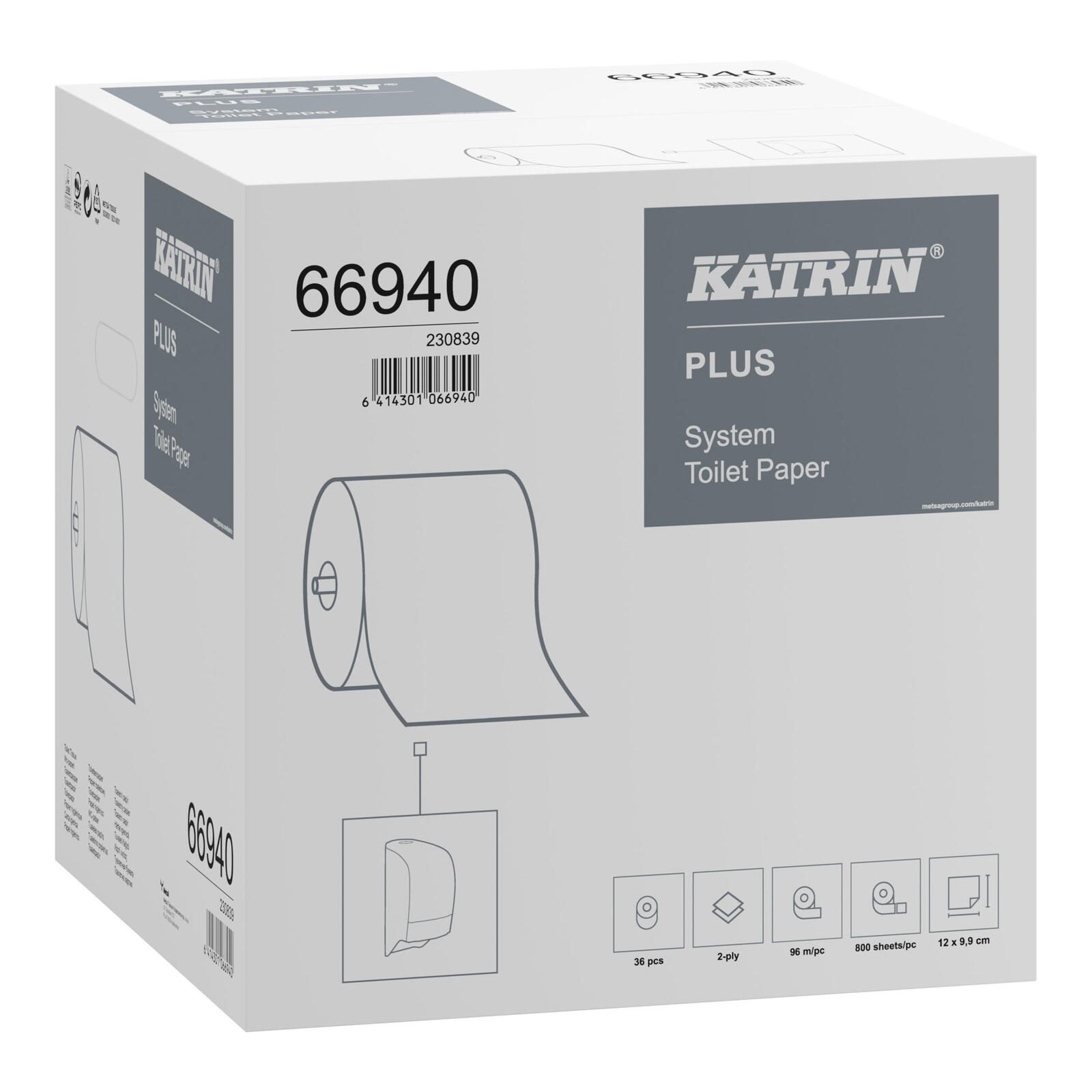 Papier toilette Jumbo KATRIN 2 couches 1 carton = 36 rouleaux