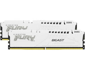 Kingston FURY™ Beast Mémoire DDR5 32 Go 6000 MT/s CL36 DIMM (Kit 2 barrettes) Blanc EXPO 3000 MHz / PC5-48000 - 1,25 V - non tamponnée - ECC intégré - on-die ECC