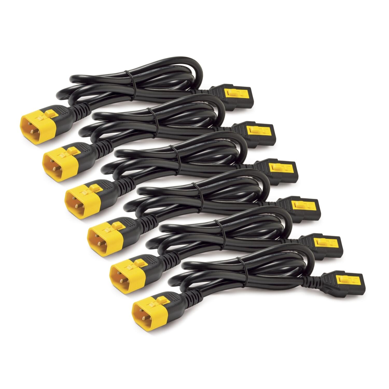 Ensemble de câbles électriques APC AP8704S-WW (6 pièces) – verrouillables, C13 vers C14, 1,2 m