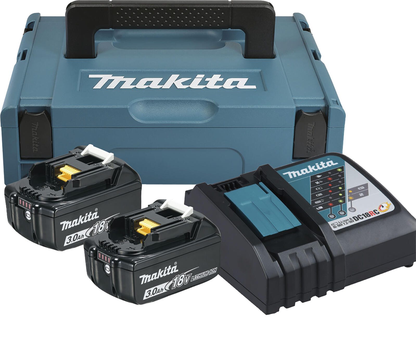 Kit d'alimentation Power Source (2x accus BL1830B 18V 3,0 Ah, chargeur rapide DC18RC, MAKPAC)