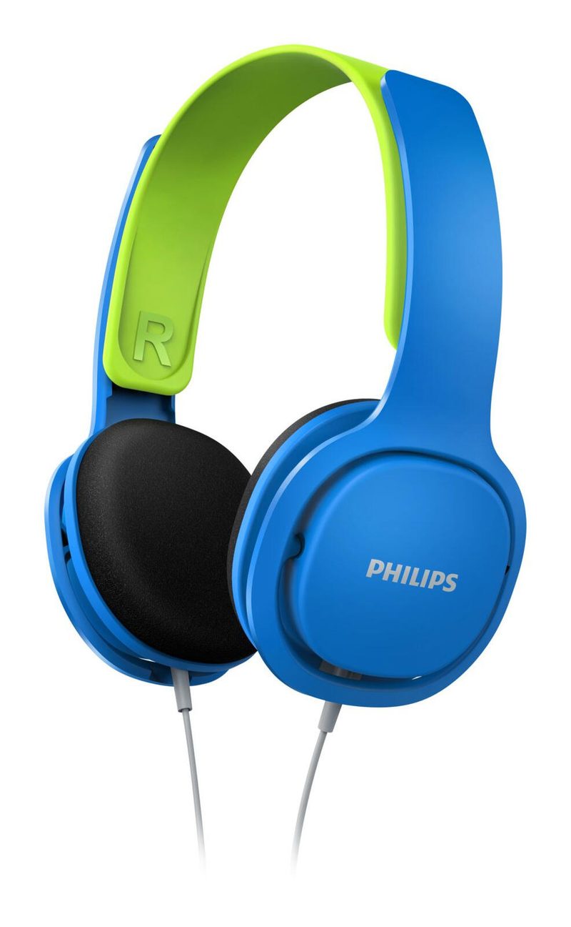 casque Philips Kids SHK2000BL filaire On-Ear pour enfants, bleu/vert