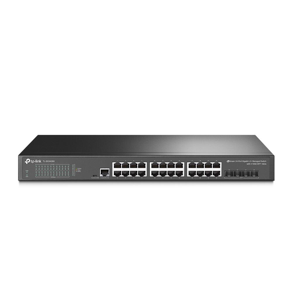 TP-Link Omada Commutateur géré L2+ Gigabit 24 ports avec 4 emplacements SFP+ 10GE (SG3428X)