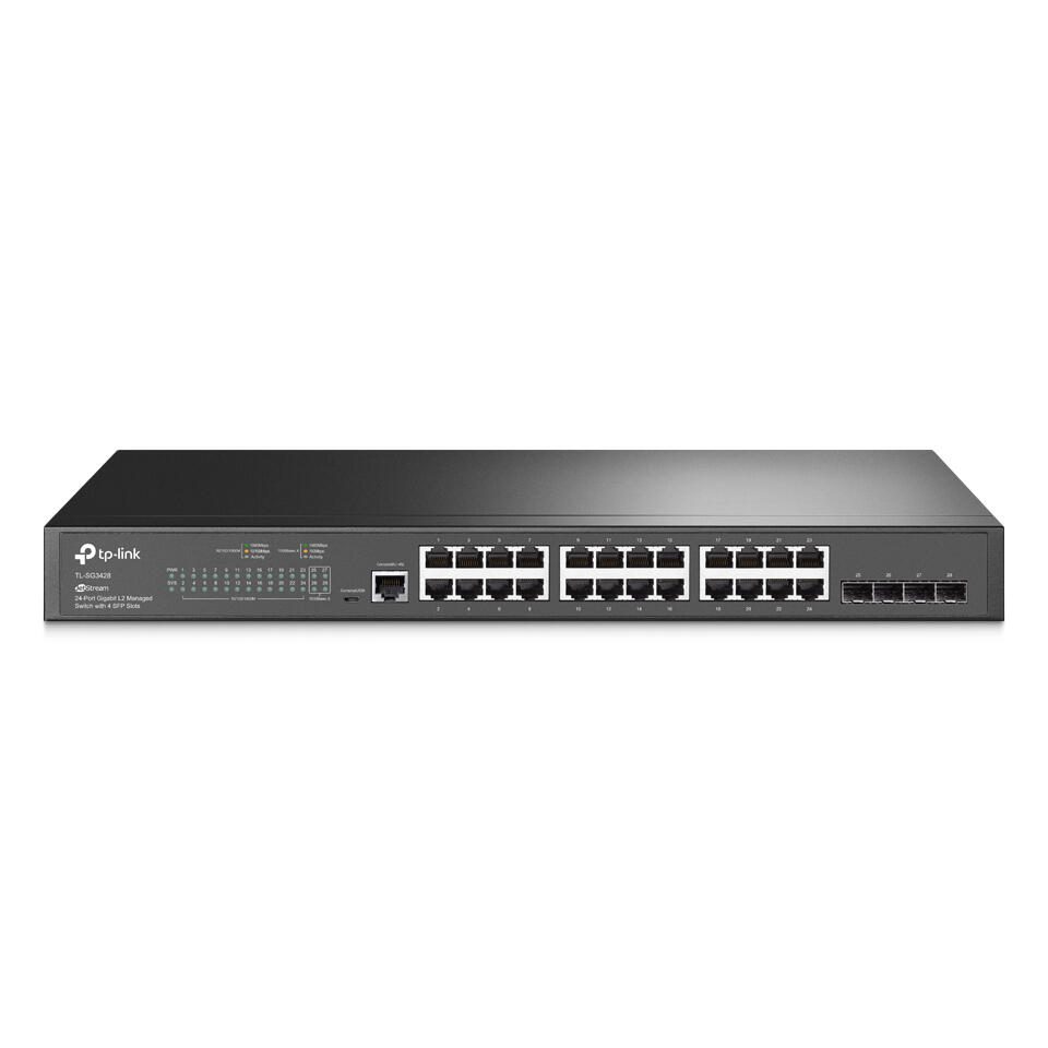TP-LINK Omada SG3428 Commutateur géré L2 Gigabit 24 ports avec 4 emplacements SFP