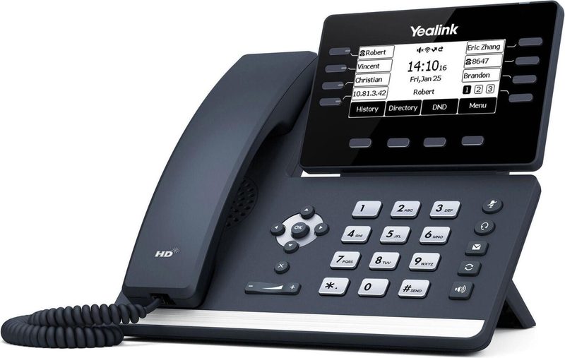 Téléphone VoIP Yealink SIP-T53W avec interface Bluetooth et affichage du numéro - noir - fonction d'appel à trois voies - SIP, SIP v2, SRTP - 12 lignes