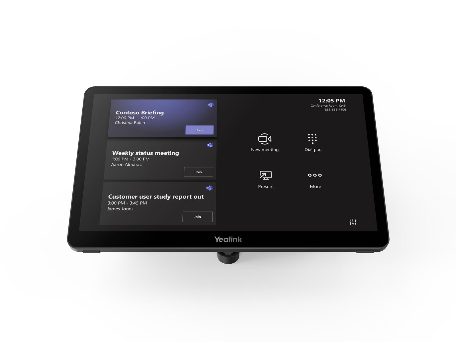 Yealink MTouch Plus Console tactile 29,5 cm 11,6 pouces pour série MVC, WiFi, Bluetooth, USB-C 2.0, 2x USB 2.0, LAN, Mini-Jack 3,5 mm