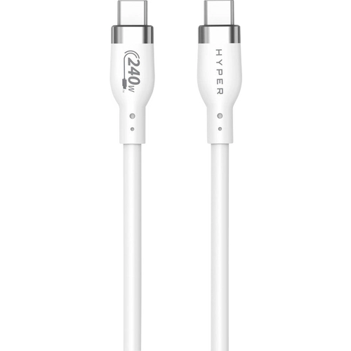 Câble HyperJuice 240W (6 pi/2 m) - Blanc Silicone USB-C vers USB-C