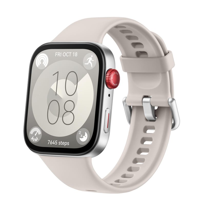 Montre connectée Huawei WATCH Fit 3 (Solo-B09S) - Alliage d'aluminium, bracelet blanc en fluoroélastomère 130-210 mm