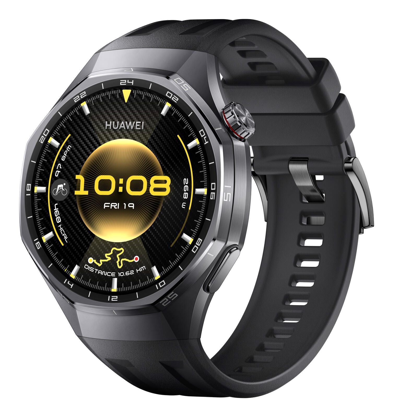Huawei WATCH GT 6 Pro 46mm (Atum-B29F) - Titane - noir Bracelet en fluorélastomère noir 140-210 mm