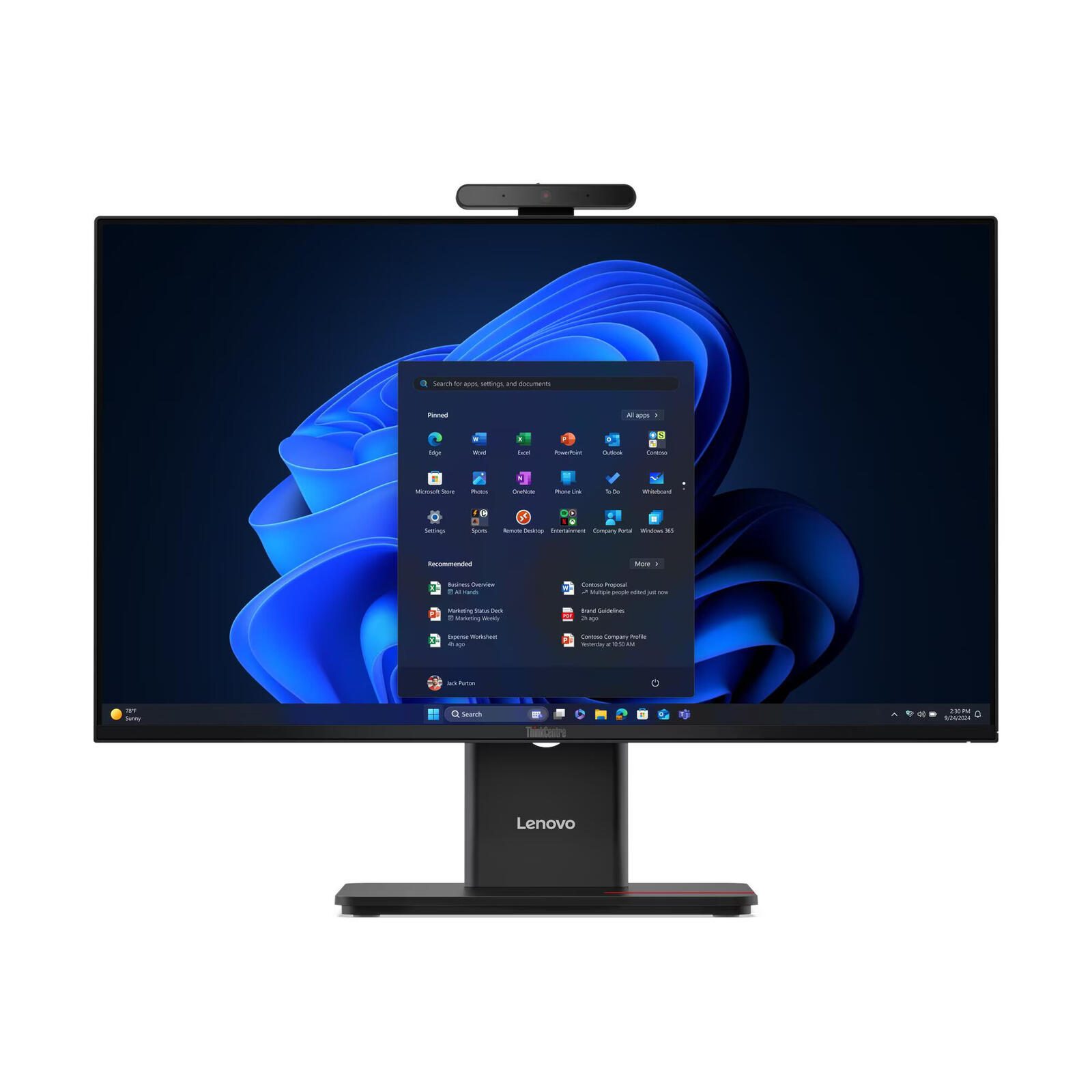 Lenovo ThinkCentre® M70a Gen 6 PC tout-en-un Intel Core™ Ultra 5 225T 60,45 cm (23,8") 16 Go RAM, 512 Go SSD, Intel® Graphics, Windows 11 Pro